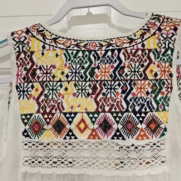 Free People Lohri Embroidered Tassel Top Size S - Picture 9 of 16